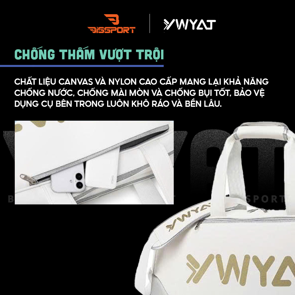 Túi Cầu Lông YWYAT 3366 Chính Hãng - Đen Đỏ - Sức Chứa Lớn - Có Ngăn Chứa Phụ Kiện - Bền Bỉ - Chống Nước Nhẹ